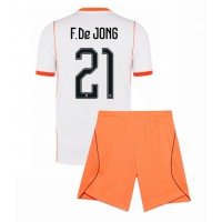 Stroje piłkarskie Holandia Frenkie de Jong #21 Koszulka Wyjazdowej dla dzieci MŚ 2026 Krótki Rękaw (+ szorty)